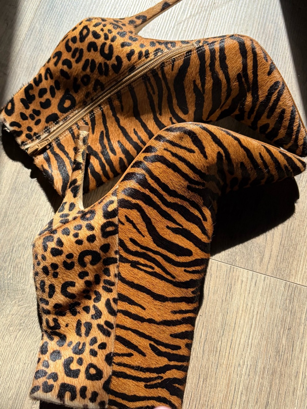 Steve Madden Tiger-Print Ankle Boots in Orange and Black